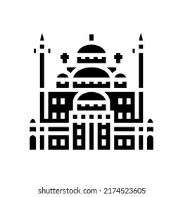 suleiman pasha mosque glyph icon vector. suleiman pasha mosque sign. isolated symbol illustration