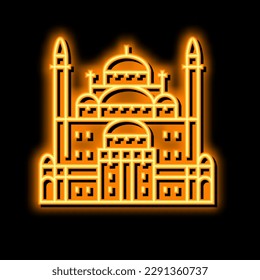 suleiman pasha mosque neon light sign vector. suleiman pasha mosque illustration