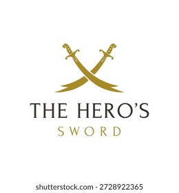 Logotipo da Suleiman Sword. Emblema das Cimitarras Cruzadas Inspirado no Patrimônio Cultural do Oriente Médio
