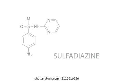 Sulfadiazine chemical molecular skeletal formula. Vector illustration.