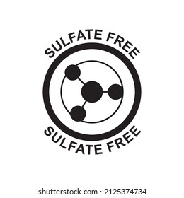 Sulfate free icon in black flat glyph, filled style isolated on white background