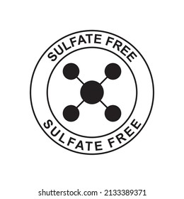 Sulfate free icon in black flat glyph, filled style isolated on white background