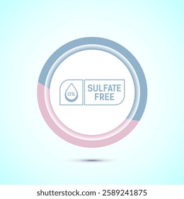 Sulfate free icon design illustration. label for product warranty, Pastel color button design