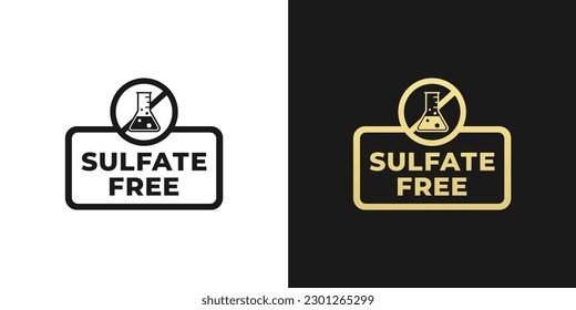 Sulfate free label or Sulfate free logo vector isolated in flat style. Simple Sulfate free label for product packaging design element. Sulfate free logo for packaging design element.