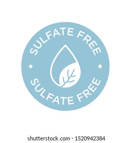 Sulfate Free Round Icon.  Symbol For Personal Care Products.