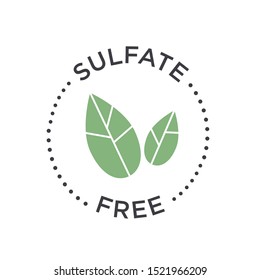 Sulfate free round icon.  Symbol for personal care products.