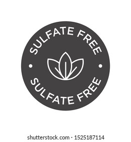 Sulfate free round icon.  Symbol for personal care products.