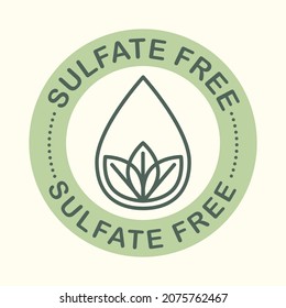 Sulfate free round icon. Symbol for personal care products