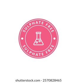 Sulfate free vector icon. Vector chemical test tube seal, sulfate free product warranty seal