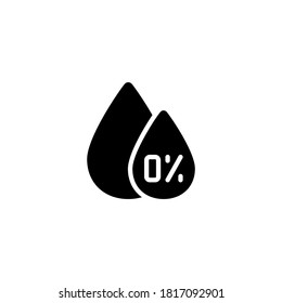Icono de sulfato en glifo plano negro, estilo relleno aislado en fondo blanco