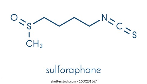 Sulforaphane cruciferous vegetable molecule. Skeletal formula.