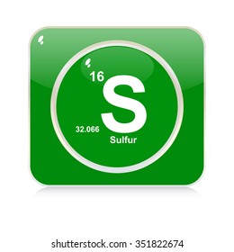 sulfur chemical element button