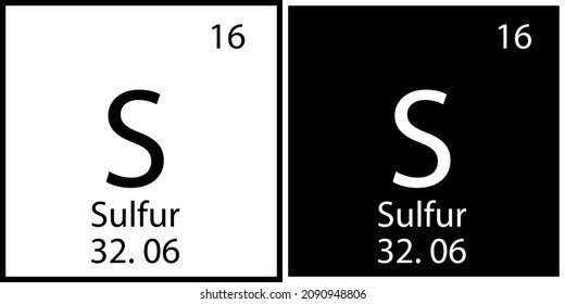 Sulfur chemical element. Science structure. Mendeleev table. Education background. Vector illustration. Stock image. 