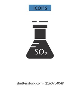 Sulfur dioxide icons  symbol vector elements for infographic web