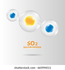 sulfur dioxide molecule model vector