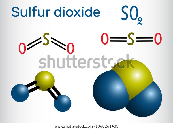 Sulfur Dioxide Sulphur Dioxide So2 Molecule Stock Vector (Royalty Free ...