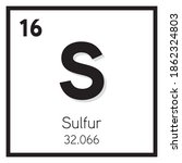 Sulfur Element Vector icon, Periodic Table Element