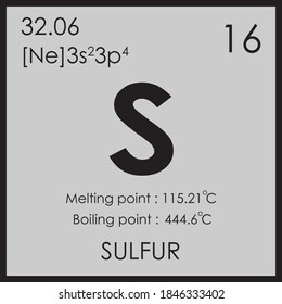 sulfur parodic table element with boiling and melting point atomic number z mass 