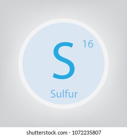 Sulfur S chemical element icon- vector illustration
