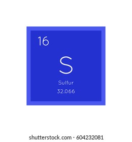 Sulfur simple style tile icon. Chemical element of periodic table. Vector illustration EPS8