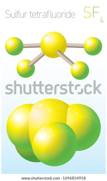 四フッ化硫黄sf4構造化学式及び分子モデル 化学教育のベクターイラスト のベクター画像素材 ロイヤリティフリー