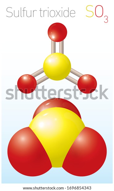 三酸化硫黄so3構造化学式及び分子モデル 化学教育のベクターイラスト のベクター画像素材 ロイヤリティフリー