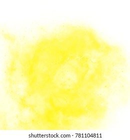 sulfur yellow watercolor cloud pattern with spiral center on white background, vector illustration
