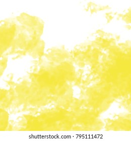 sulfur yellow watercolor cloudscape splash pattern on white background, vector illustration