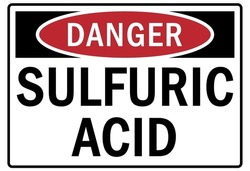 Sulfuric Acid Chemical Warning Sign And Labels