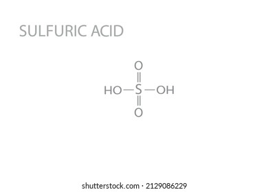  Sulfuric acid molecular skeletal chemical formula. Vector illustration.