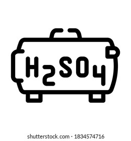 sulfuric acid for obtain uranium line icon vector. sulfuric acid for obtain uranium sign. isolated contour symbol black illustration