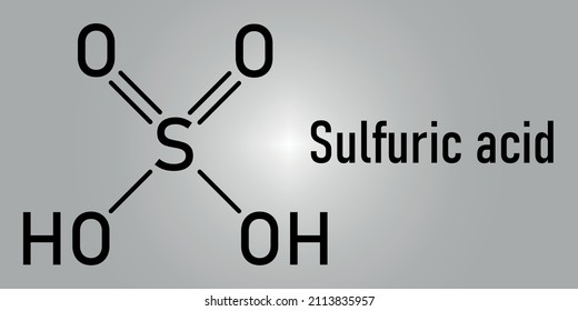 Sulfuric Acid Strong Mineral Acid Molecule. Skeletal Formula. Chemical Structure