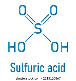 Sulfuric acid strong mineral acid molecule. Skeletal formula. Chemical structure