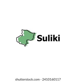 Suliki map. vector map of Indonesia Country colorful design, suitable for your company