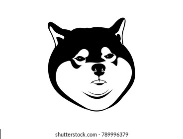 Sulking Cute Shiba Inu in Black & White