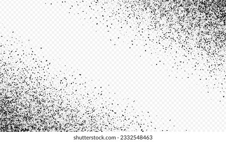 Sullen Gravel Vector Transparent Background. Gloomy Abstract Coal Poster. Trendy Dirt Card. Dark Grit Dynamic Brochure. Creative Dust. Circular Noise Flyer.