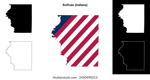 Sullivan County (Indiana) Outline-Kartenset