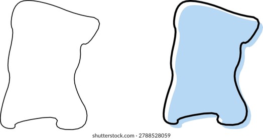 Sullivan County New Hampshire map outline silhouette graphic illustration vector design with Claremont county seat.