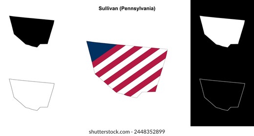 Sullivan County (Pennsylvania) outline map set