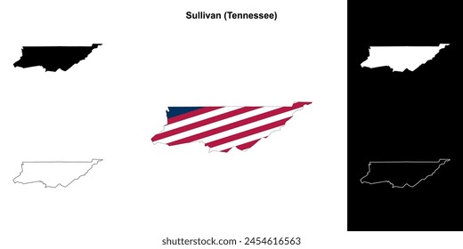 Sullivan County (Tennessee) outline map set