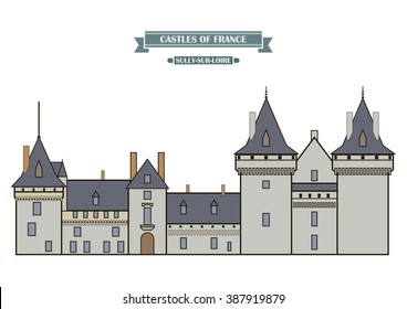 Sully-sur-Loire, France. Medieval castle, a monument of architecture and history of France