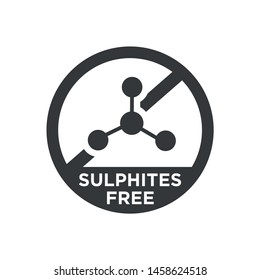 Sulphites free icon. Black and white Round icon.