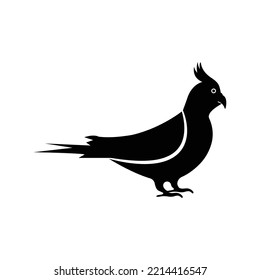 Sulphur animal cockatoo bird icon | Black Vector illustration |