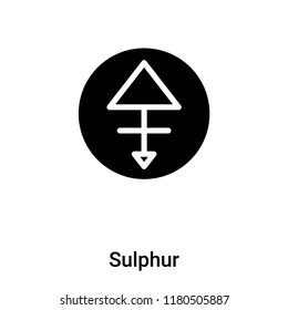 Sulphur icon vector isolated on white background, logo concept of Sulphur sign on transparent background, filled black symbol
