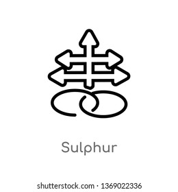 sulphur vector line icon. Simple element illustration. sulphur outline icon from zodiac concept. Can be used for web and mobile