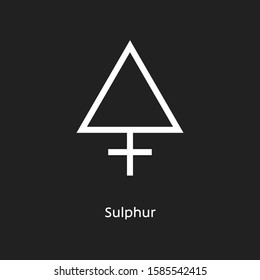 Sulphur zodiac icon vector illustration element icon, line symbols. Alchemy icon. Basic mystic elements.