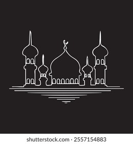 Sultan Ahmed Mosque line art design