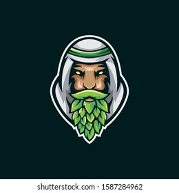 sultan brewery mascot  logo illustration