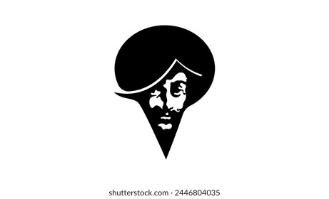  Sultan emblem, black isolated silhouette