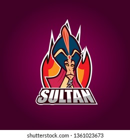 sultan has mean king, e sport logo, icon or symbol for game sport team
